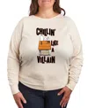 Hybrid Apparel Halloween Snoopy Chillin Women's French Terry Long Sleeve Shirt In Multi