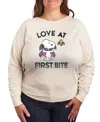 Hybrid Apparel Halloween Woodstock And Snoopy Vampires Women's French Terry Long Sleeve Shirt In Multi