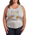 Hybrid Apparel Honolulu Hawaii Plus Size Graphic Tank In Heather Grey