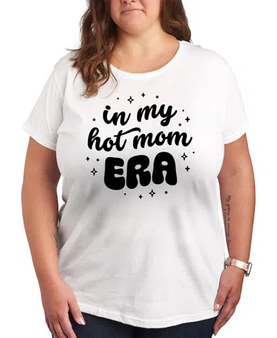 Hybrid Apparel In My Hot Mom Era Plus Size Graphic T-shirt In White