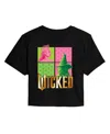 Hybrid Apparel Juniors Trendy Wicked Elphaba Glinda Graphic Cropped T-shirt In Black