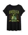 Hybrid Apparel Trendy Plus Size Wicked Emerald City Graphic Crew Neck T-shirt In Black