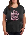 Hybrid Apparel Just A Girl Plus Size Graphic Tee In Grey