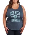 Hybrid Apparel Key West Athletic Plus Size Graphic Tank In Heather Blue