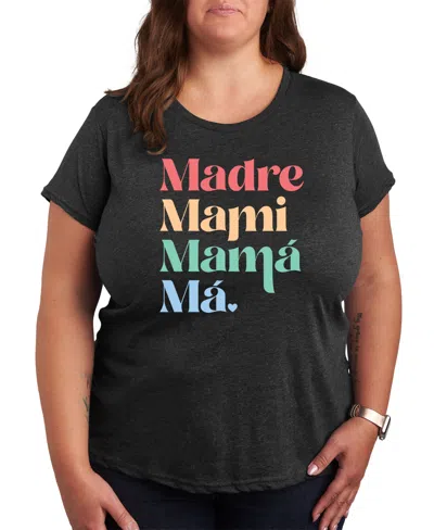 Hybrid Apparel Madre Mami Mama Plus Size Graphic Tee In Grey