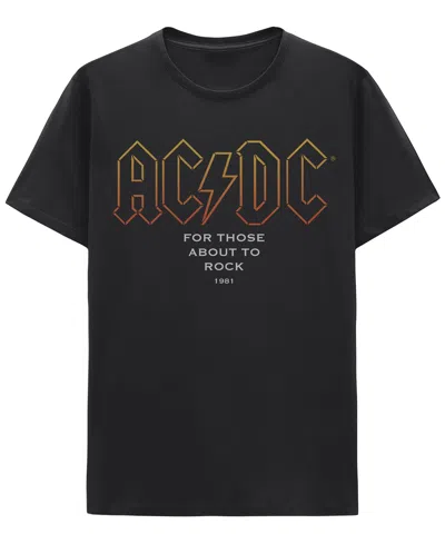 Hybrid Apparel Men's Acdc For Those About To Rock Graphic T-shirt In Black