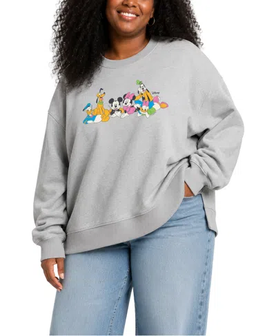 Hybrid Apparel Men's Big & Tall Graphic Crewneck Classic-fit Cotton Sweatshirt In Gray