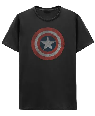 Hybrid Apparel Men's Captain America Shield Graphic T-shirt In Black