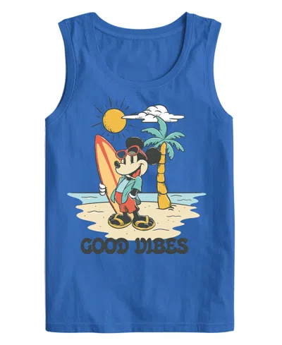 Hybrid Apparel Men's Good Vibes Round Neck Graphic T-shirt In Blue