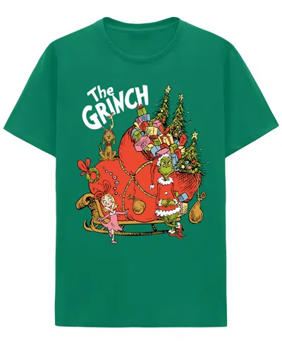 Hybrid Apparel Men's Grinch Sleigh Crewneck T-shirt In Green