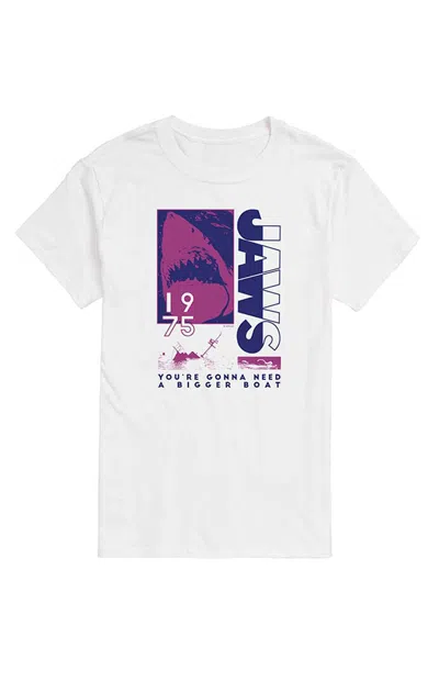 Hybrid Apparel Men's Jaws Franchise Gonna Need A Bigger Boat T-shirt In White