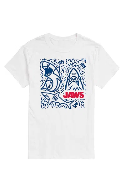 Hybrid Apparel Men's Jaws Shark Doodles T-shirt In White
