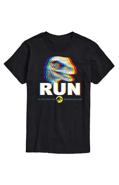 Hybrid Apparel Men's Jurassic Park Run Glitch Velociraptor T-shirt In Black
