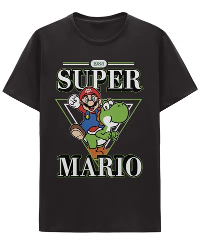 Hybrid Apparel Men's Mario On Yoshi Crewneck T-shirt In Black