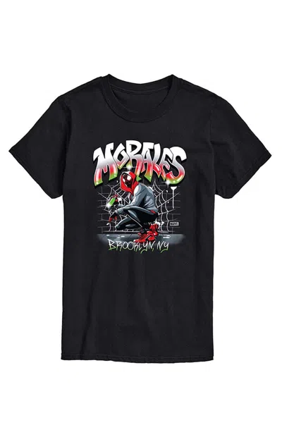 Hybrid Apparel Men's Marvel Spider-man Miles Morales Spray Paint T-shirt In Black