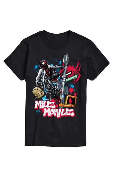 Hybrid Apparel Men's Marvel Spider-man Miles Morales Street T-shirt In Black In Animal Print