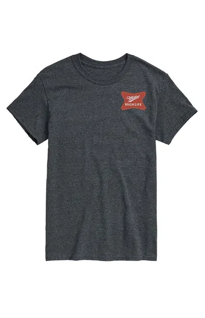Hybrid Apparel Men's Miller High Life 6 Pack Bottles T-shirt In Charcoal Heather In Black