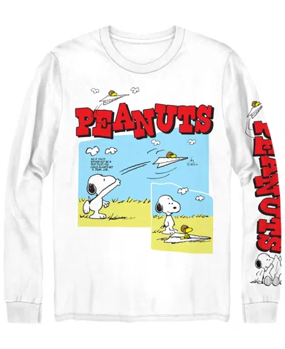 Hybrid Apparel Men's Peanuts Artwork Long-sleeve T-shirt In White