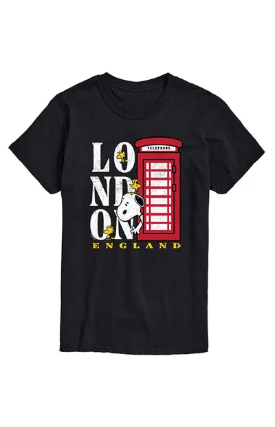 Hybrid Apparel Men's Peanuts Snoopy And Woodstock London T-shirt In Black