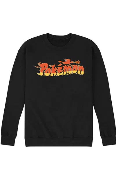 Hybrid Apparel Men's Pokemon Charizard Flames Crew Neck Sweatshirt In Black In Purple