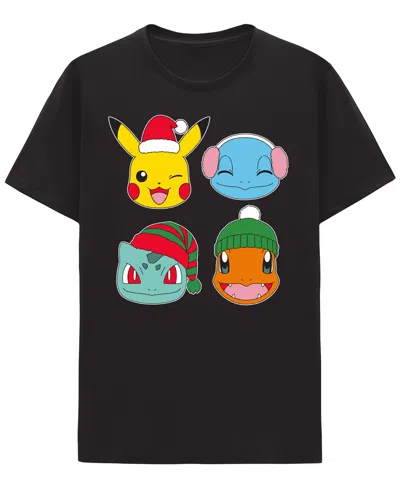 Hybrid Apparel Men's Pokemon Christmas Crewneck T-shirt In Black