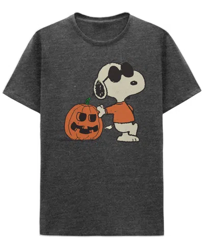 Hybrid Apparel Men's Pumpkin Snoopy Crewneck T-shirt In Gray