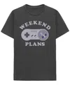 Hybrid Apparel Men's Short Sleeve Nintendo Weekend Plans Graphic T-shirt In Gray