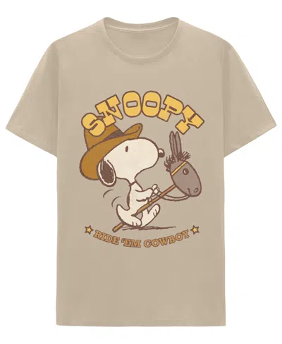 Hybrid Apparel Men's Snoopy Cowboy T-shirt In Sand