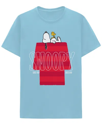 Hybrid Apparel Men's Snoopy House Fill Crewneck T-shirt In Blue