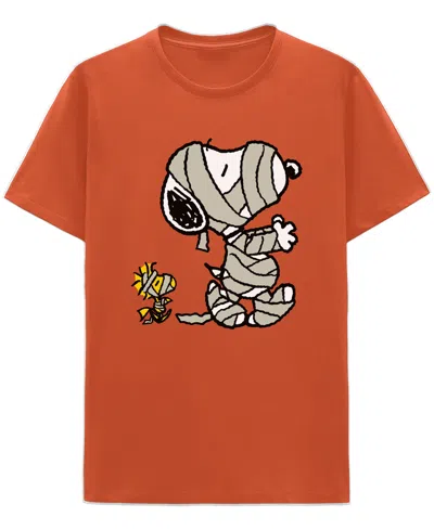 Hybrid Apparel Men's Snoopy Mummy Short-sleeve T-shirt In Orange
