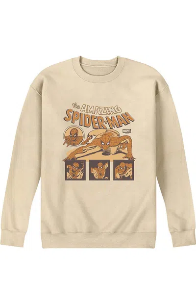 Hybrid Apparel Men's Spider-man Crawl Crew Neck Sweatshirt In Cream