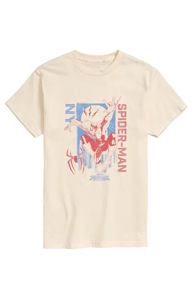 Hybrid Apparel Men's Spider-man Web Slinging Ny T-shirt In Cream