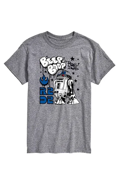 Hybrid Apparel Men's Star Wars R2 Bleep Boop T-shirt In Heather Gray