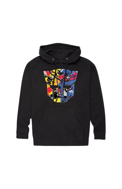 Hybrid Apparel Men's Transformers Color Block Logo Pullover Hoodie In Black
