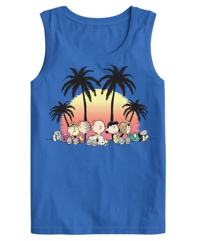 Hybrid Apparel Men's Tropical Peanuts Sleeveless T-shirt In Blue