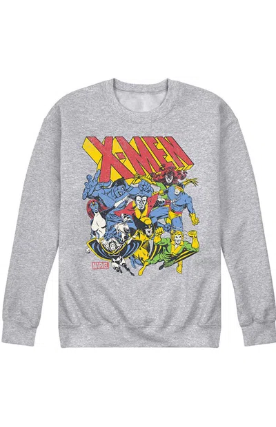 Hybrid Apparel Men's X-men Group Logo Crew Neck Sweatshirt In Heather Gray