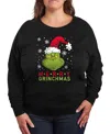 Hybrid Apparel Merry Grinchmas Christmas Women's French Terry Long Sleeve Shirt In Black