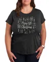 Hybrid Apparel Merry Little Christmas Houses Women's Short Sleeve Graphic T-shirts In Gray