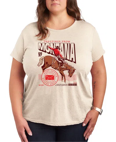Hybrid Apparel Montana Stamp Plus Size Graphic T-shirt In Birch