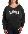 Hybrid Apparel Oat Milk Plus Size Graphic Pullover In Grey