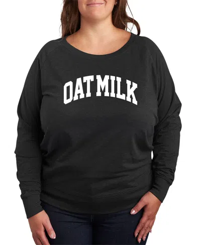 Hybrid Apparel Oat Milk Plus Size Graphic Pullover In Grey