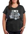 Hybrid Apparel Open Eyes Tee Plus Size Graphic Tee In Grey