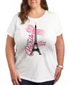 Hybrid Apparel Minnie Paris Plus Size Graphic T-shirt In White