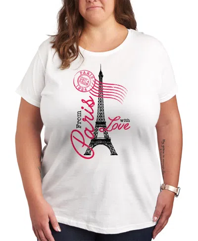 HYBRID APPAREL PARIS LOVE POSTMARK PLUS SIZE GRAPHIC T-SHIRT