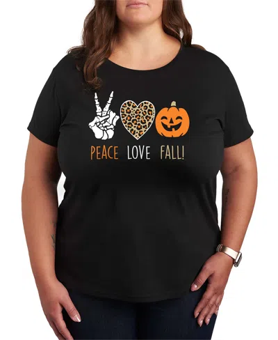 Hybrid Apparel Peace Love  Plus Sizehalloween Women's Short Sleeve Graphic T-shirts In Multi