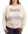 Hybrid Apparel Peanuts Gang Halloween Trick Or Treat Women's French Terry Long Sleeve Shirt In Neutral