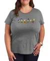 Hybrid Apparel Peanuts Gang Halloween Trick Or Treat Women's Short Sleeve Graphic T-shirts In Gray