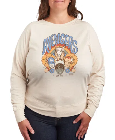 Hybrid Apparel Plus Size Avengers Graphic Pullover T-shirt In Beige,khaki