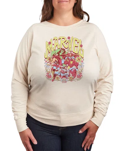 Hybrid Apparel Plus Size Avengers Graphic Pullover T-shirt In Beige,khaki