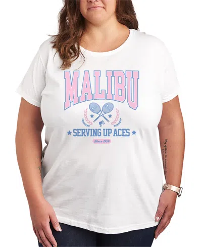 Hybrid Apparel Plus Size Barbie Malibu Varsity Tennis Graphic T-shirt In White